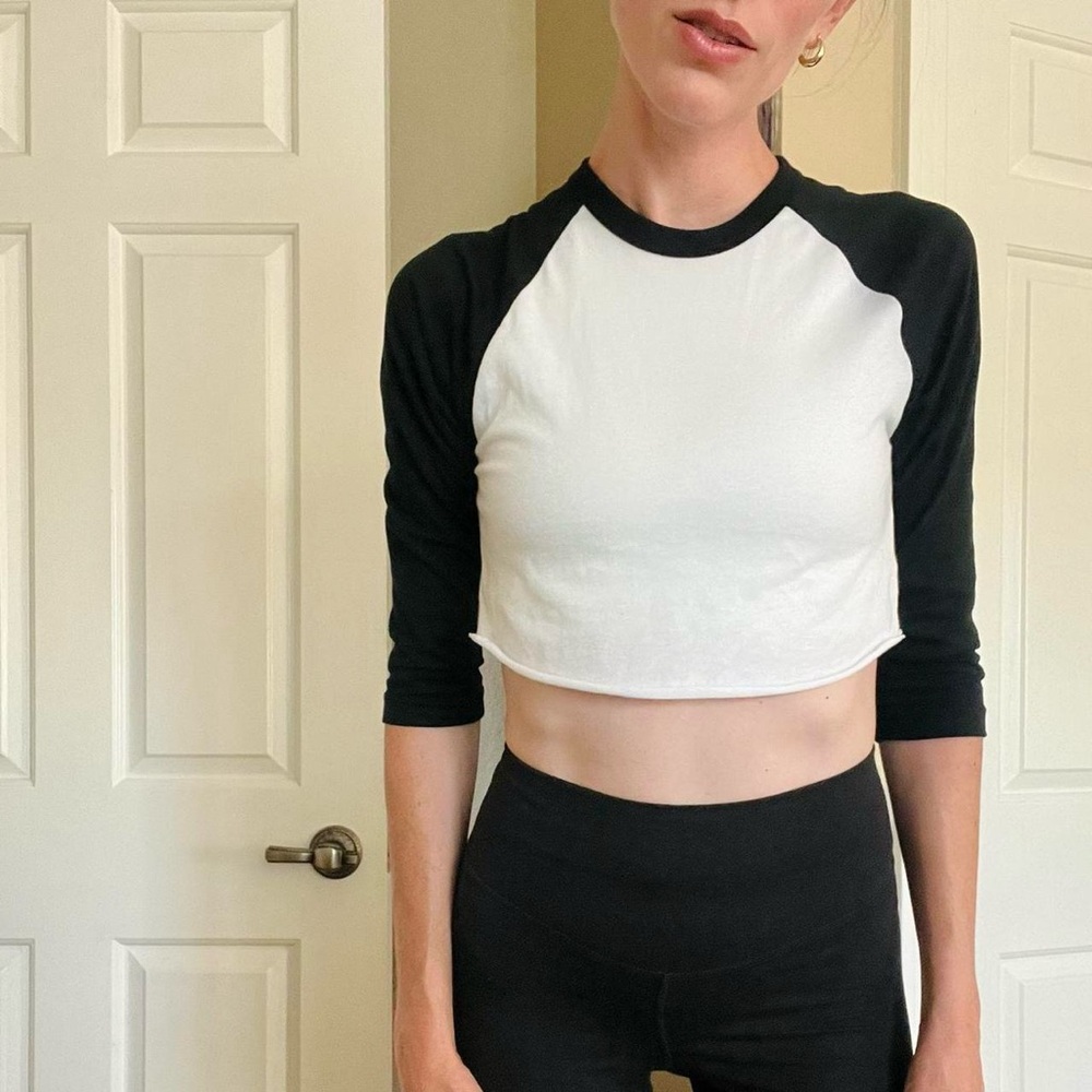 American Apparel cropped baseball tee